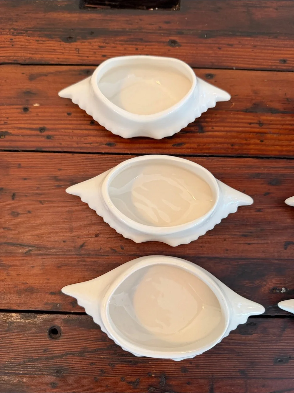 Hall Pottery Cream Deviled Crab Baking Dish Butter Cup Ceramic #232 Set of Six.